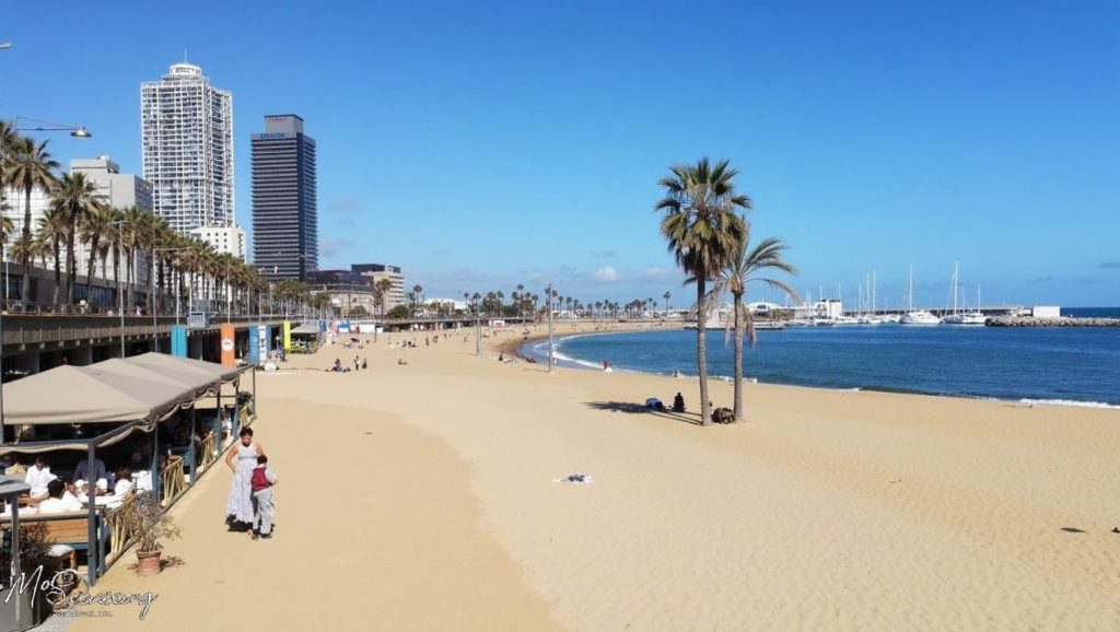 Vista de la playa de Bogatell, en Barcelona