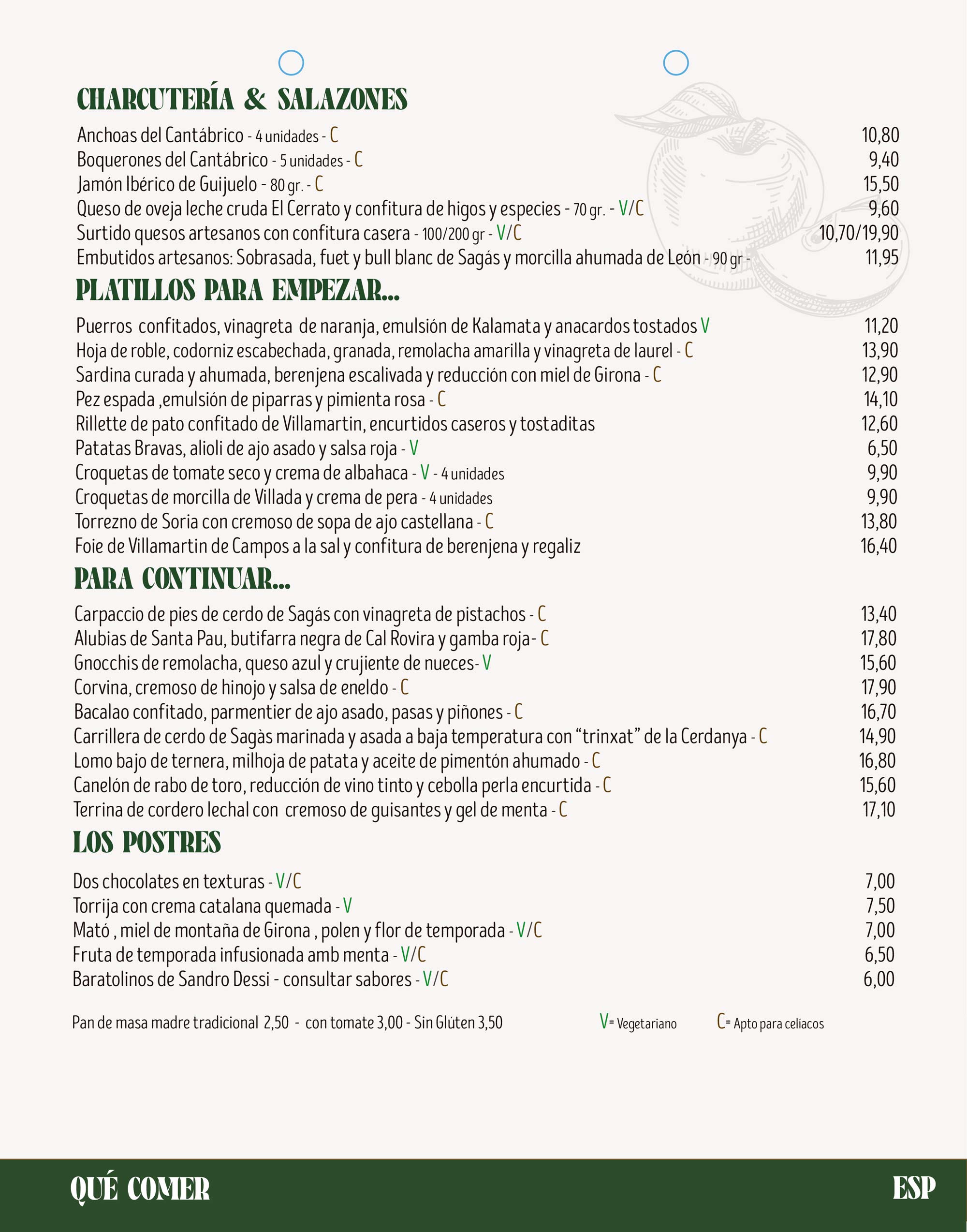 Carta Mes de Vi Restaurant