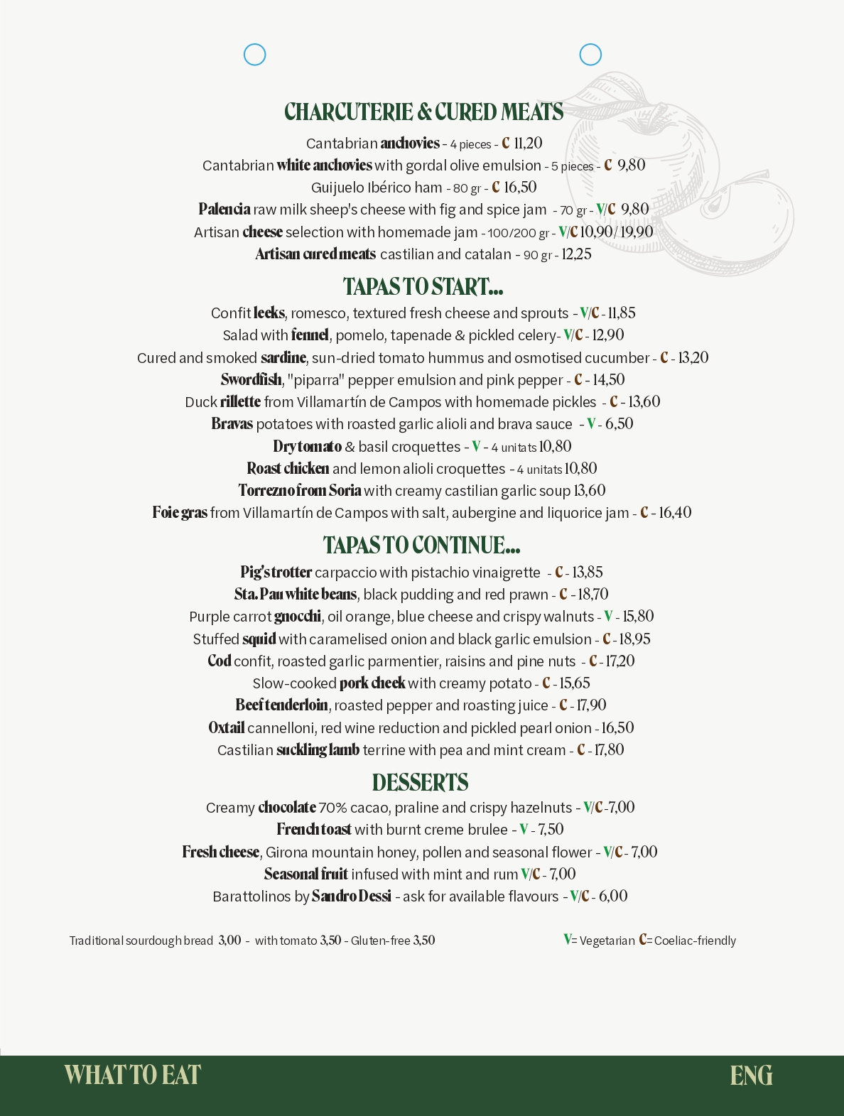 New menu at Més de Vi