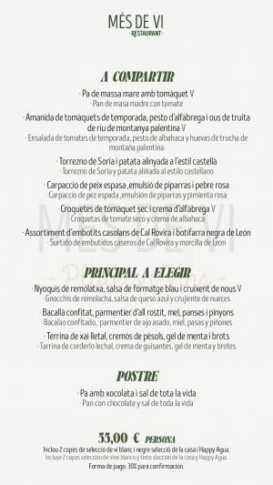 Menú para Grupos/Empresas Navidad 2023